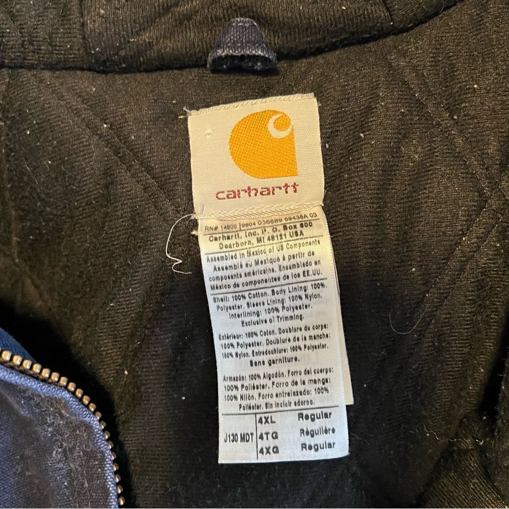 Carhartt Men’s Blue Canvas Duck J 130 MDT Jacket 4XL - Picture 5 of 7